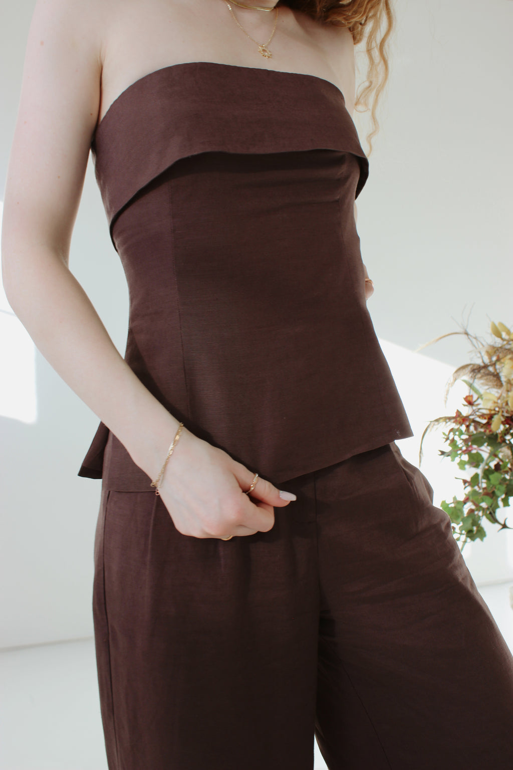 Linen Top and Trouser Set